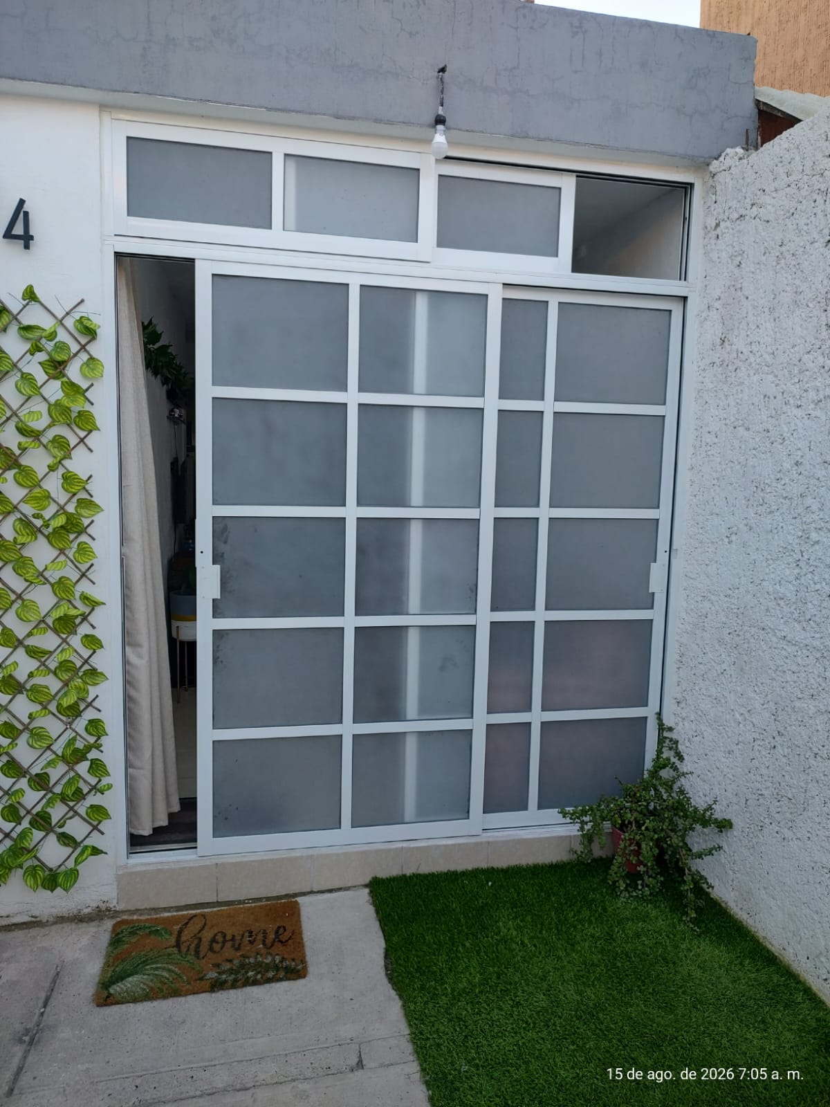 Puerta corrediza de aluminio para patio
